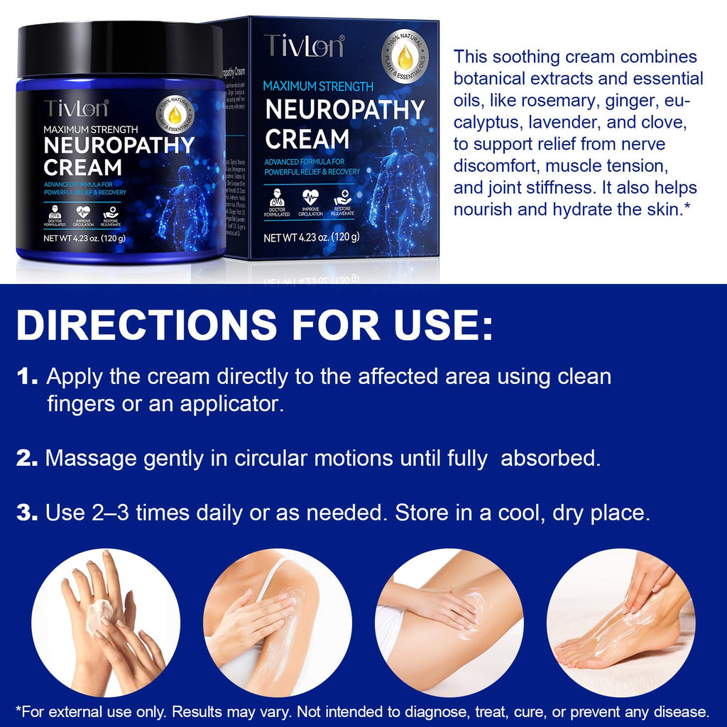 ZVHCFYQR Neuropathy Relief Cream – Maximum Strength Relief for Hands, Feet, Legs & Toes