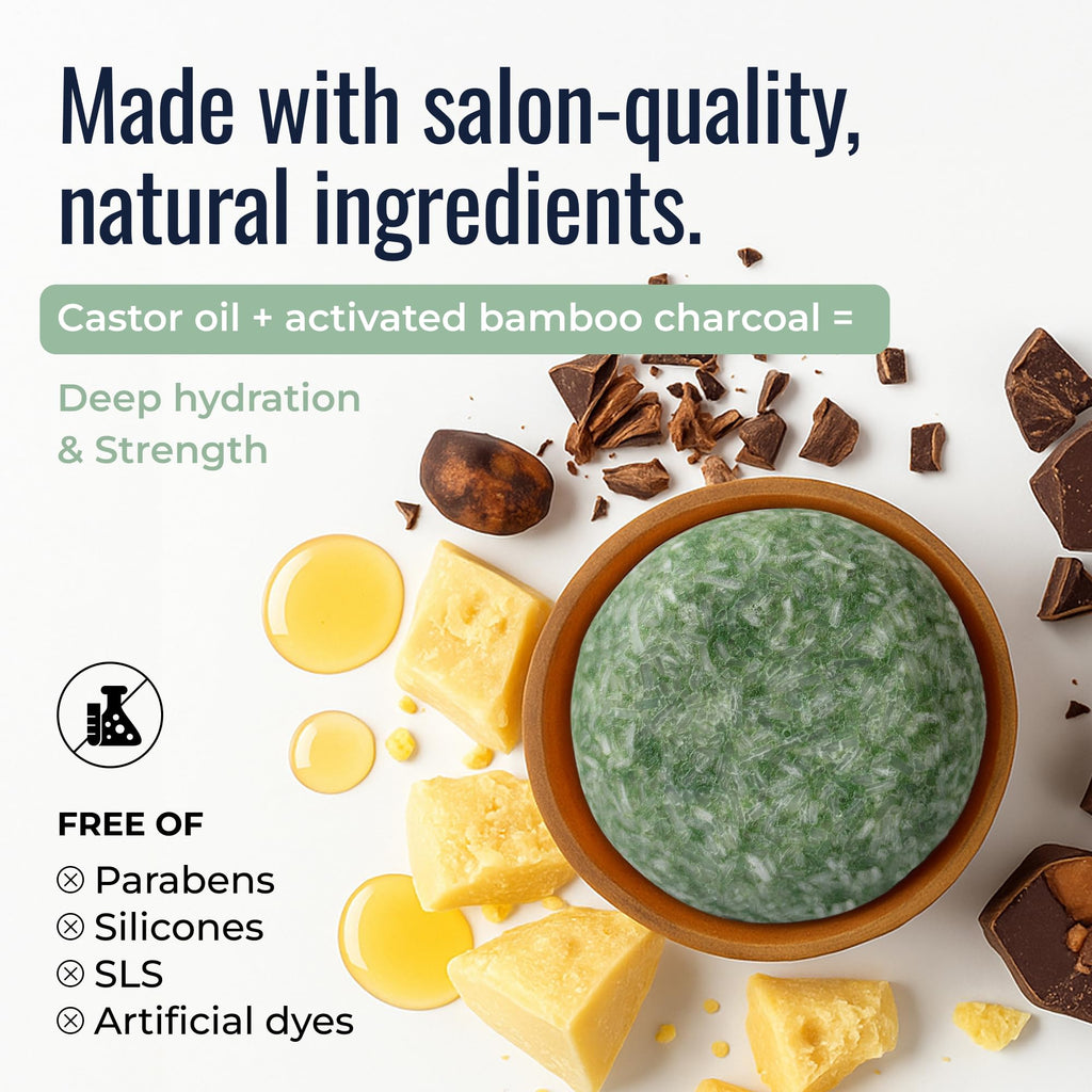 ZWS Essentials Bloom Shampoo Bar - Vegan Solid Hair Cleanser with Rosemary, Lavender & Peppermint | Travel-Friendly & Zero Waste