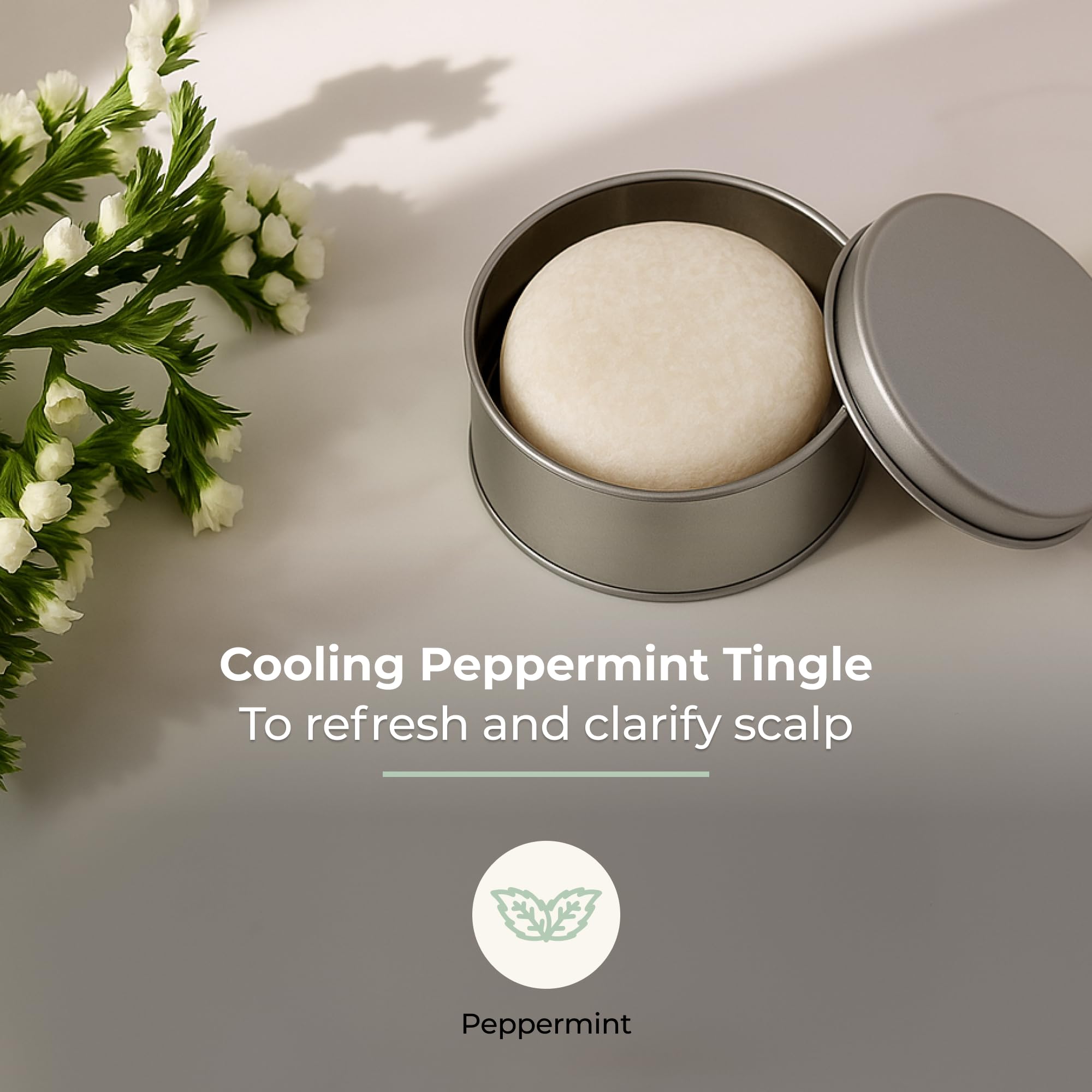 ZWS Essentials Peppermint Breeze Shampoo Bar – Vegan Solid, Zero Waste Care for Oily Hair