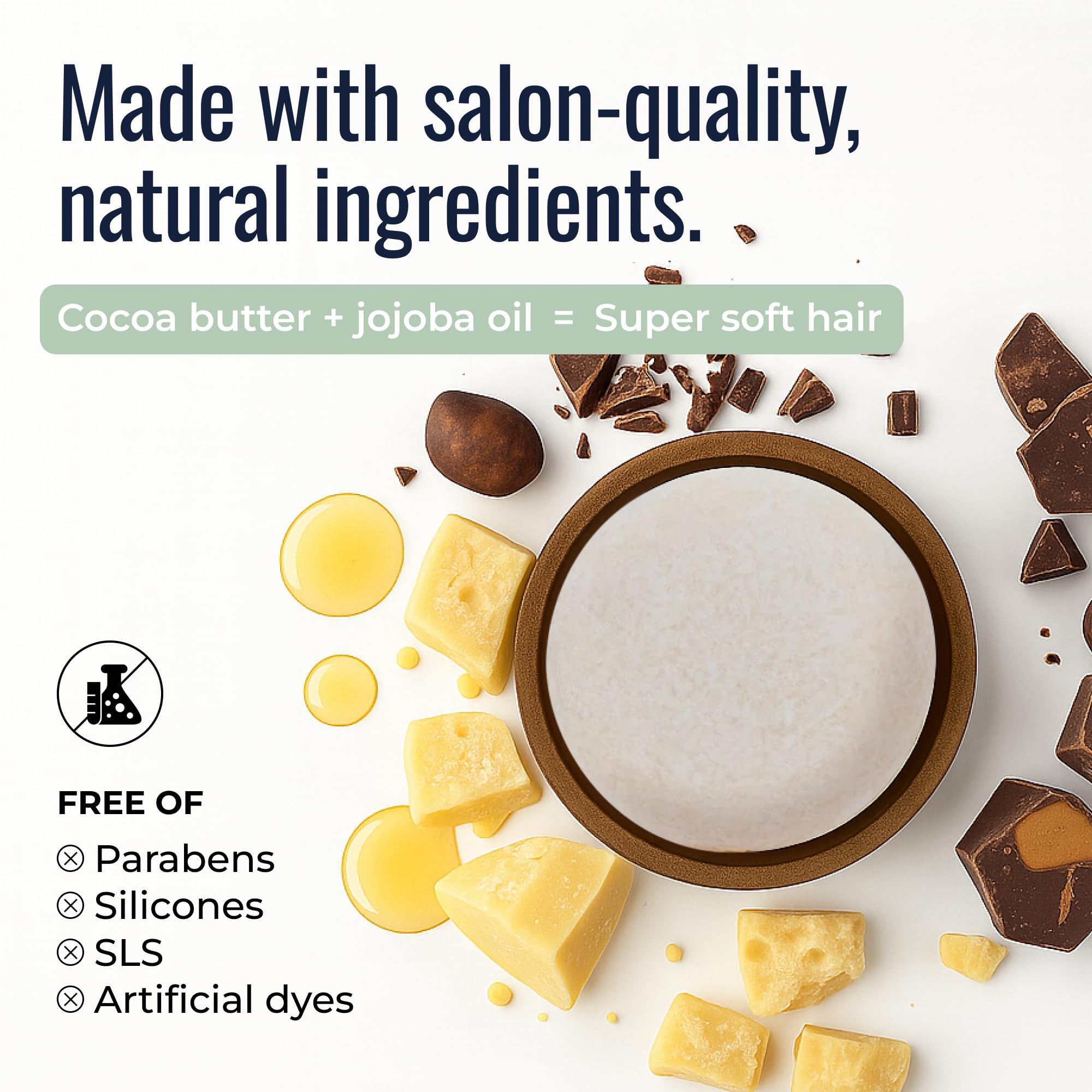 ZWS Essentials Peppermint Breeze Shampoo Bar – Vegan Solid, Zero Waste Care for Oily Hair