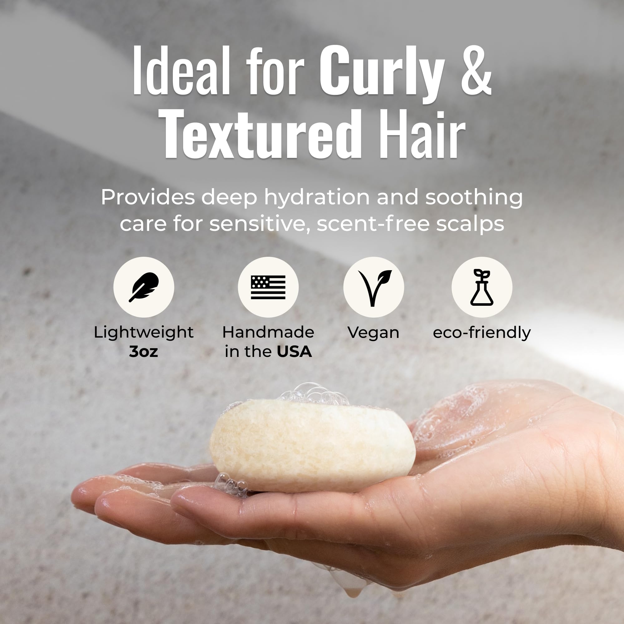 ZWS Essentials Simply Unscented Shampoo Bar — Fragrance-Free Vegan Solid Hair Cleanser