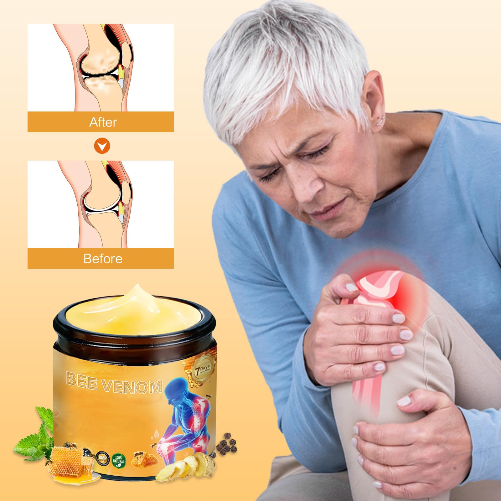 ZXZTSM 2-Pack Bee Venom Joint Relief Cream for Knees, Back & More