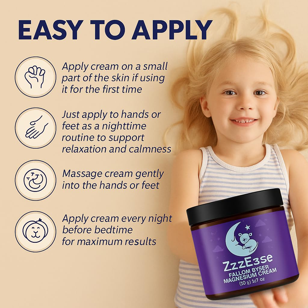 ZzzEase Magnesium Lotion for Kids | Tallow-Based Sleep Support with Lavender | 6 oz | Made in USA, 3 Month Supply